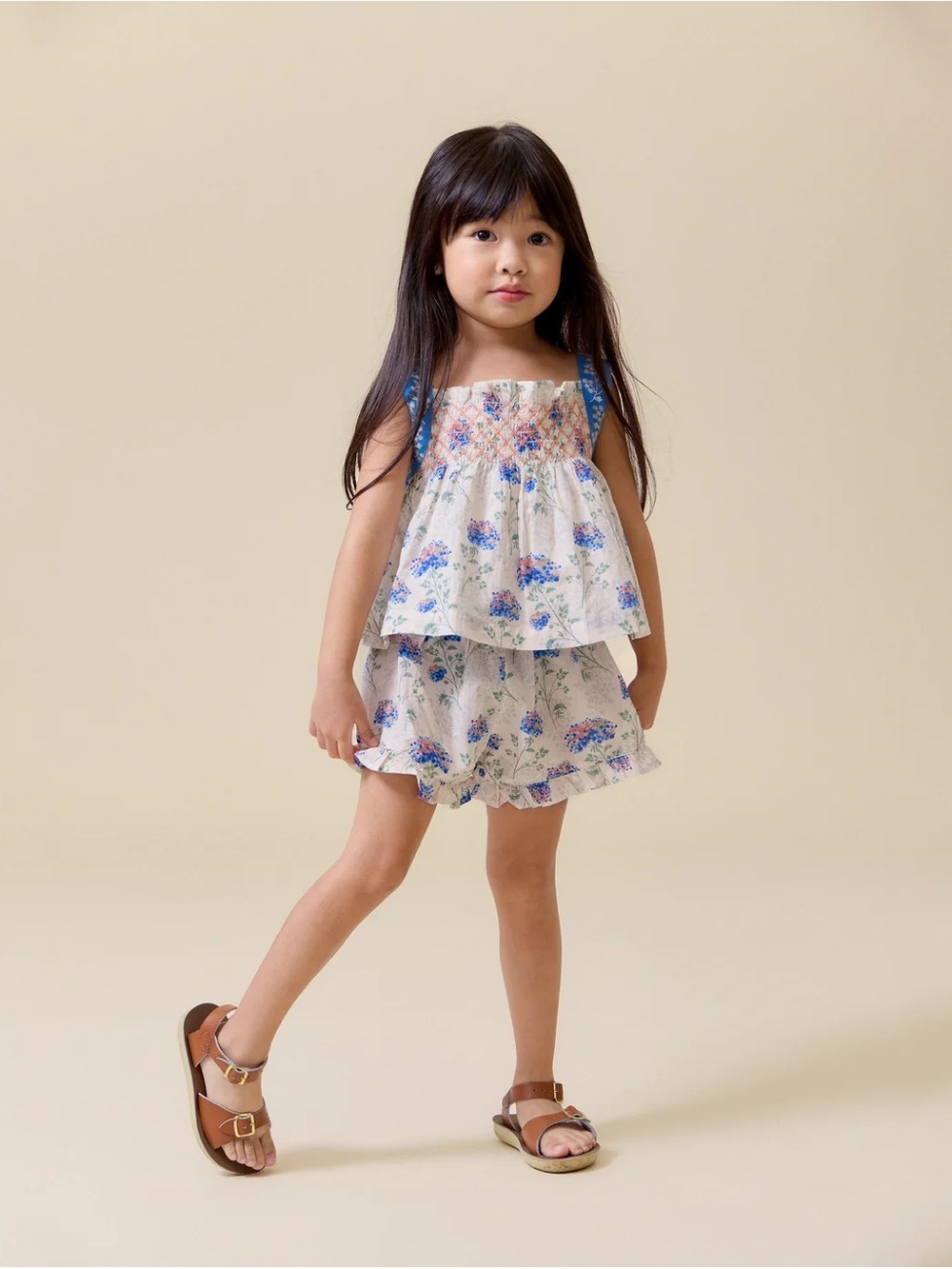 NWT Lali Kids girls Lauren hydrangea print sleeveless blouse & short set, sz 5